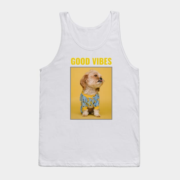 Super Cute Dog - Good Vibes Tank Top by Peanut Tops